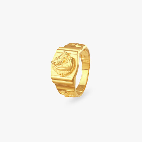Regal Stallion Gold Ring for Men