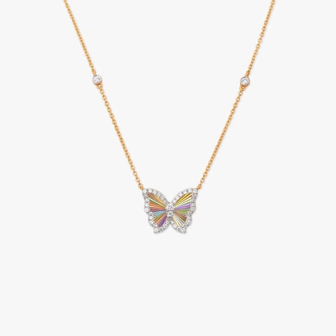 Flutter Prism Diamond Pendant with Chain