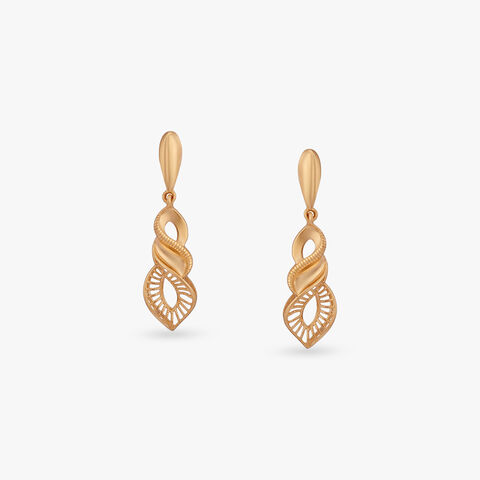 Interlaced Elegance Gold Drop Earrings