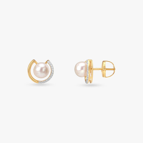 Orbital Grace Diamond Stud Earrings