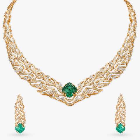 Regal Crown Diamond Necklace Set