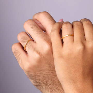 Milestone Band 18KT Gold Couple Ring -Single Piece