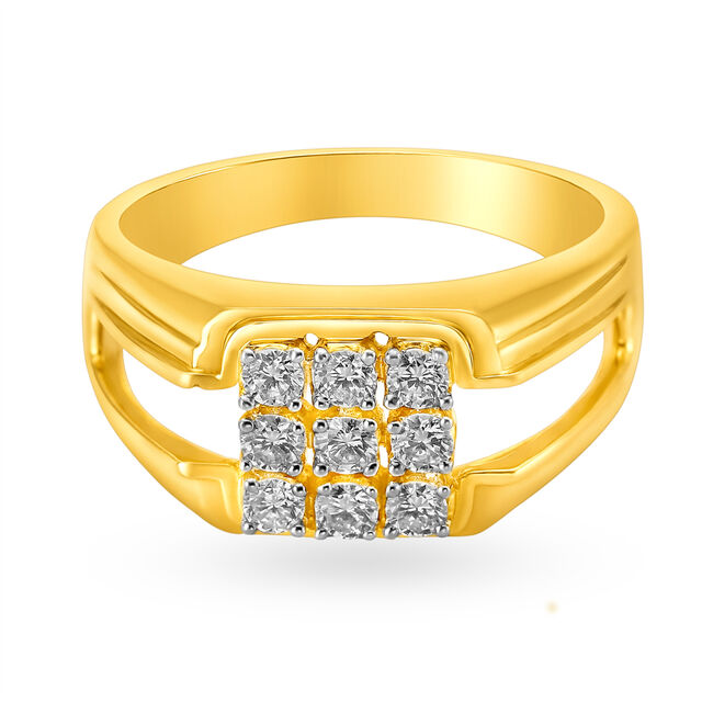 Dazzling 18 Karat Yellow Gold And Diamond Finger Ring 2