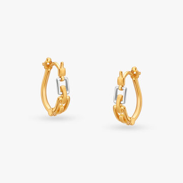 Interlocking Gold Hoop Earrings