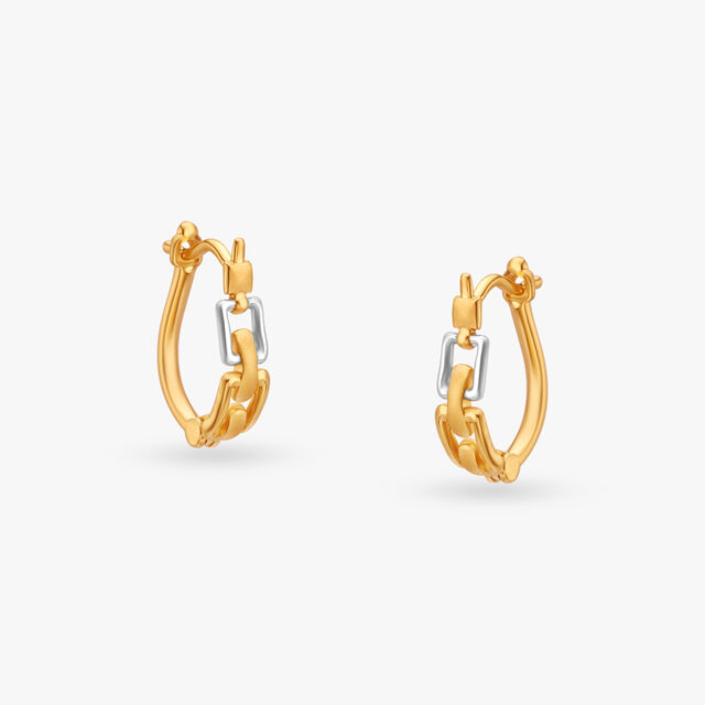 Interlocking Gold Hoop Earrings 
