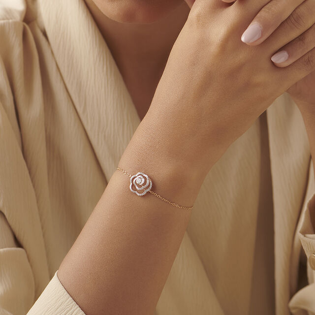 Spiral Flower Diamond Bracelet