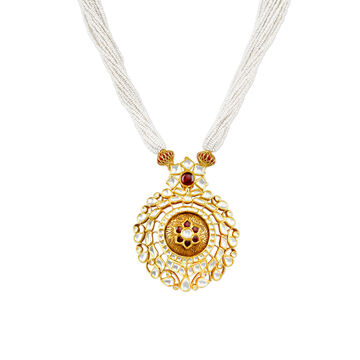 Luminous Gold Pendant with Chain
