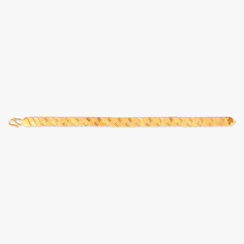 Slant Grid Gold Bracelet for Men