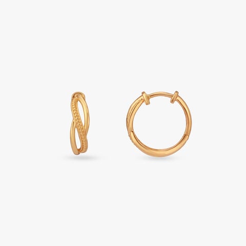 Interlaced Shine Gold Hoop Earrings