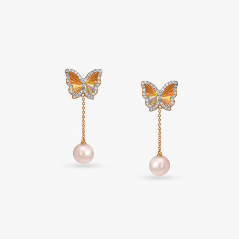 Butterfly Bloom Diamond Drop Earrings
