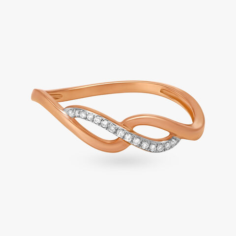 Stately Crossover Diamond Ring