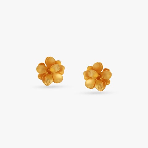 Blossom Whirl Gold Stud Earrings