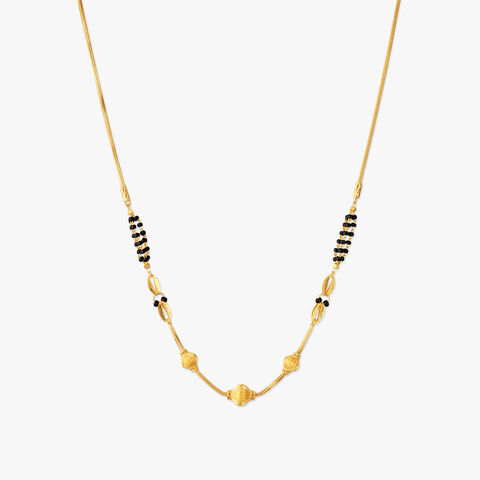 Ridged Bead Leaf Mangalsutra