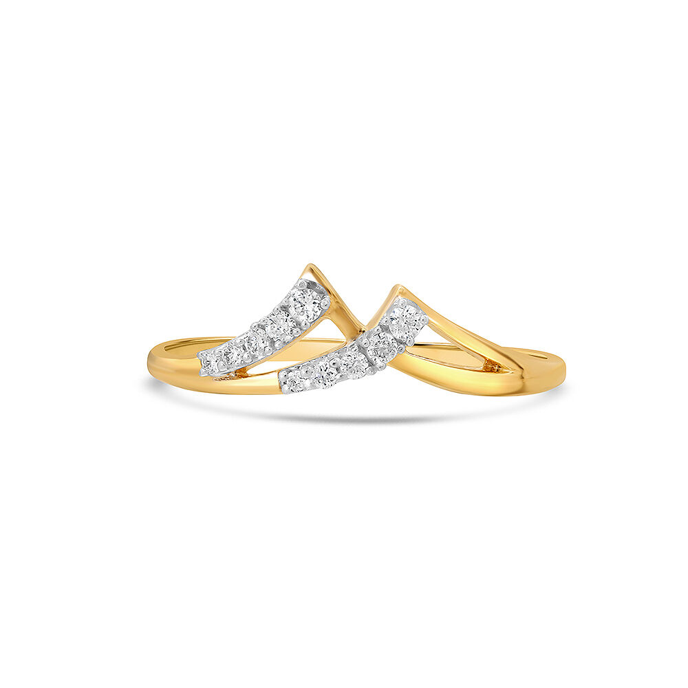 14KT Yellow Gold Shimmering Orbit Adjustable Finger Ring