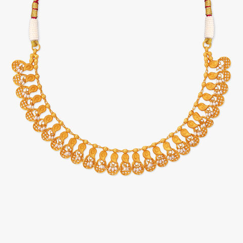 Luminous Paisley Trellis Gold Necklace Set