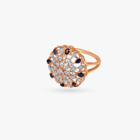 Midnight Sparkle Diamond Finger Ring