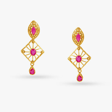 Exquisite Ruby Drop Earrings
