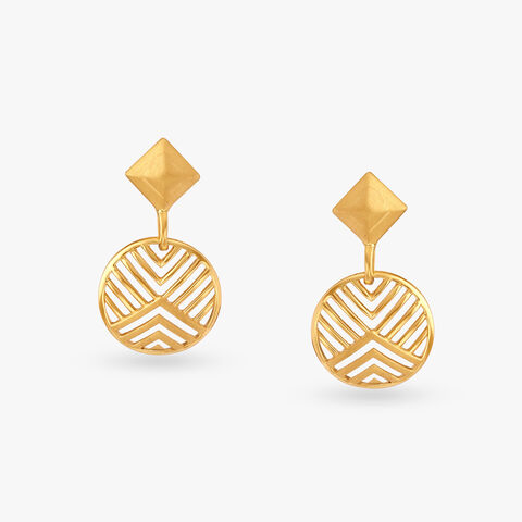 Architectural Gold Drop Earrings