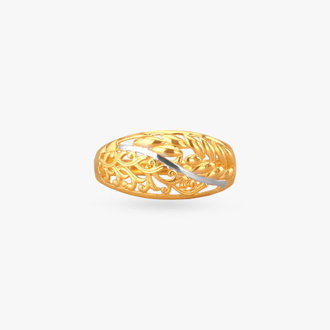 Whisper Leaf Gold Ring