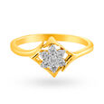 Rhombic Pattern Floral Design Seven Stone Diamond Finger Ring,,hi-res image number null
