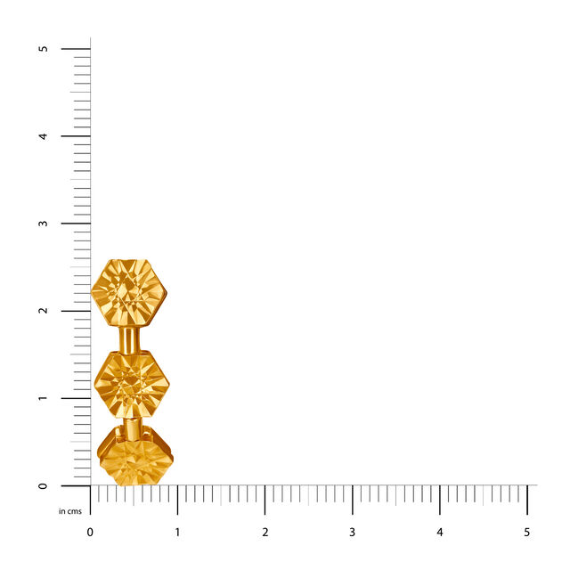 14KT Yellow Gold Hoop Earrings With Hexagon Design,,hi-res image number null