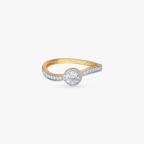 Radiant Poise Diamond Finger Ring