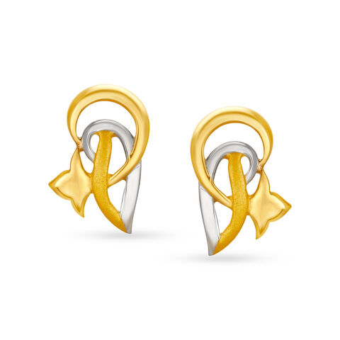 Artistic 22 Karat Yellow Gold Floristic Stud Earrings