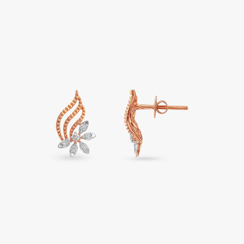 Petal Sway Diamond Stud Earrings
