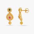 Traditional Emerald And Ruby Gold Drop Earrings,,hi-res image number null