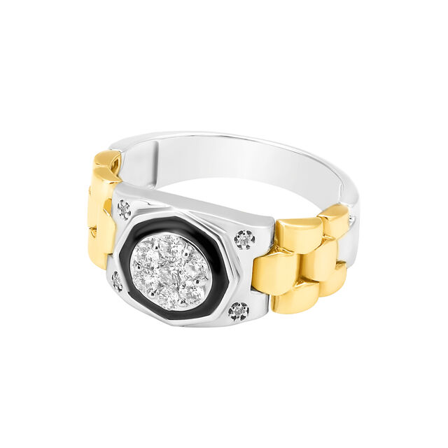 Hypnotic Diamond Ring in Yellow, White and Rose Gold for Men,,hi-res image number null