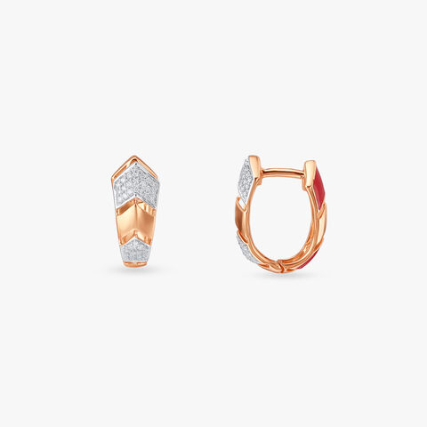Twin Expression Diamond Hoop Earrings