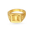 Abstract Rugged Pattern Gold Finger Ring For Men,,hi-res image number null