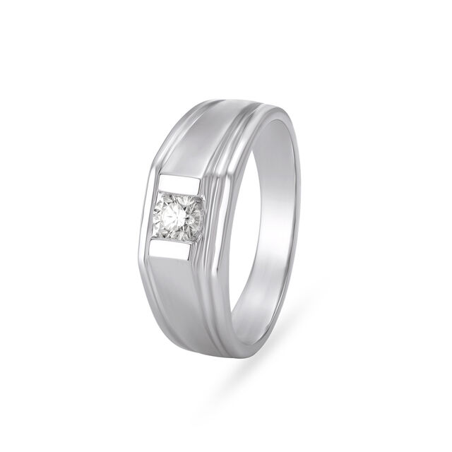 Mount Diamond Platinum Finger Ring For Men,,hi-res image number null