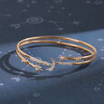 Stellar Elegance 14KT Sparkling Diamond Moon and Star Bangle,,hi-res image number null