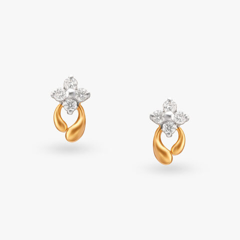 Teardrop Diamond Stud Earrings