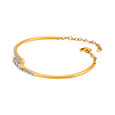 Sleek Sophisticated Gold and Diamond Bangle,,hi-res image number null
