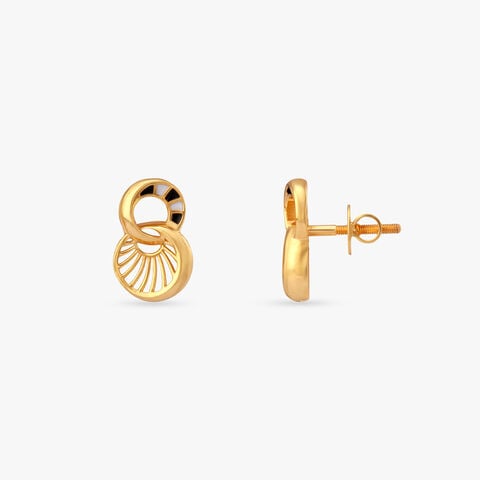 Radiant Loop Gold Stud Earrings
