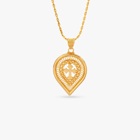Cutout Cross Gold Pendant