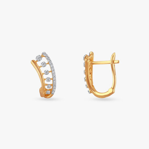 Modern Cutwork Diamond Hoop Earrings