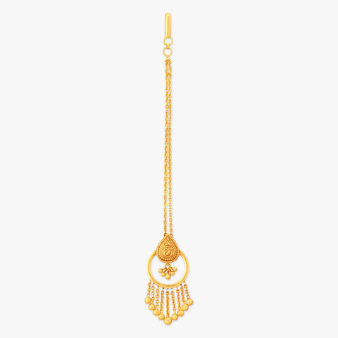 Sculpted Paisley Gold Maang Tikka