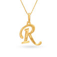 Radiant R Letter Gold Pendant,,hi-res image number null