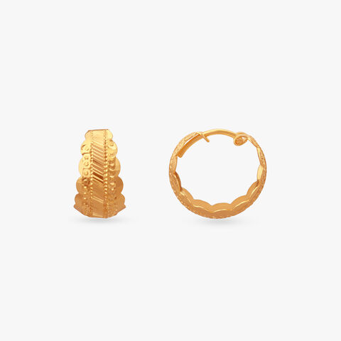 Glinting Petal Gold Hoop Earrings
