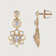 Crochet Sparkle Gold and Diamond Drop Earrings 4