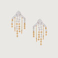 Retro Rhythm Gold & Diamond Drop Earrings 5