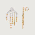 Retro Rhythm Gold & Diamond Drop Earrings 6