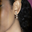 Disco Beat Gold & Diamond Drop Earrings 