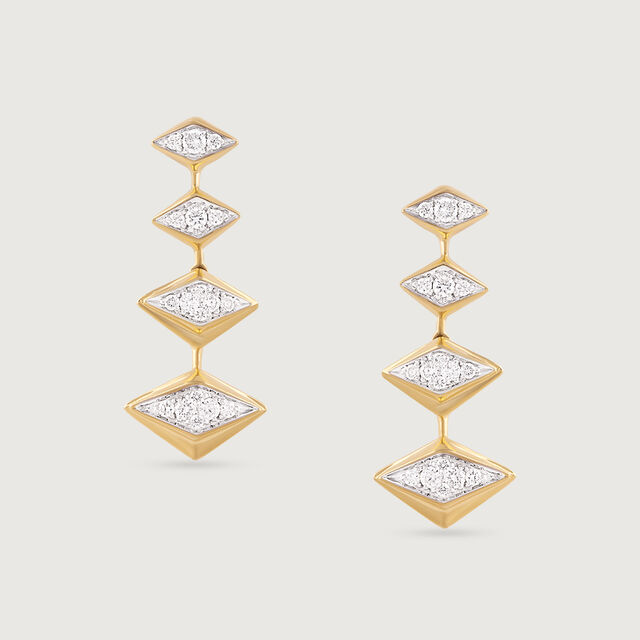 Disco Beat Gold & Diamond Drop Earrings 2