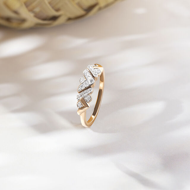 Basketry Vibes Gold and Diamond Finger Ring 