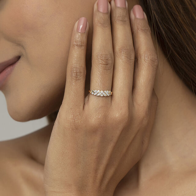 Basketry Vibes Gold and Diamond Finger Ring 2