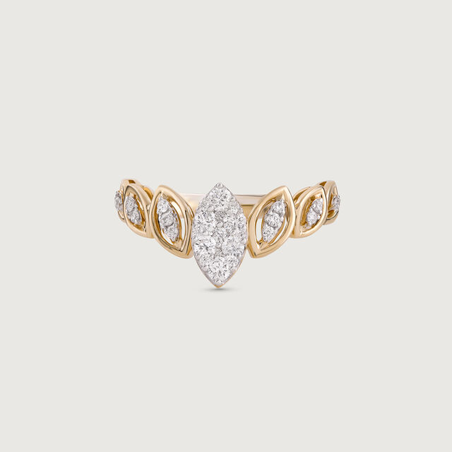 Floral Love Gold & Diamond Finger Ring